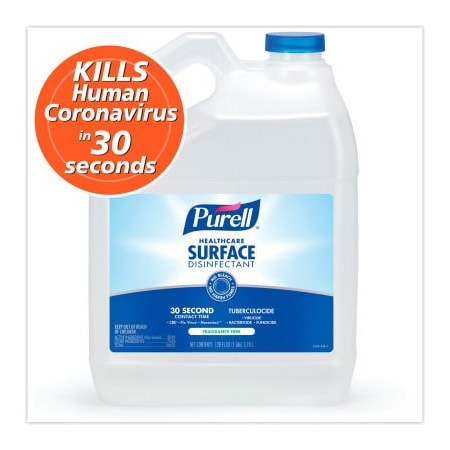 United Stationers Supply PURELL, Healthcare Surface Disinfectant, Fragrance Free, 128 oz Bottle, 4/Carton GOJ434004